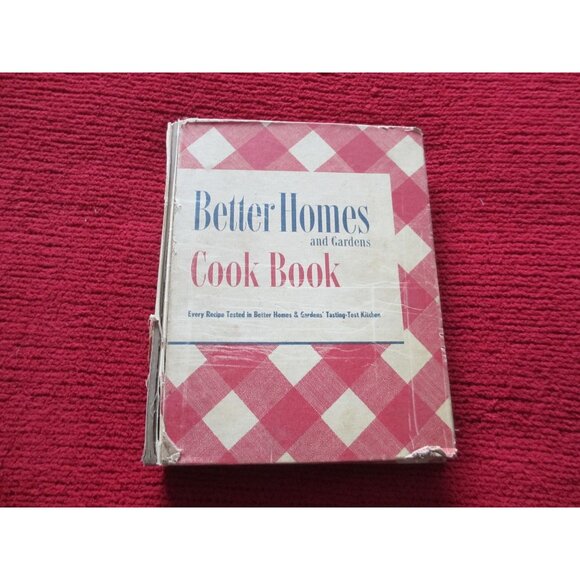 Better Homes And Gardens Cook Book Vintage 1951 Red Gingham Hardcover Binder Sty - Picture 1 of 9